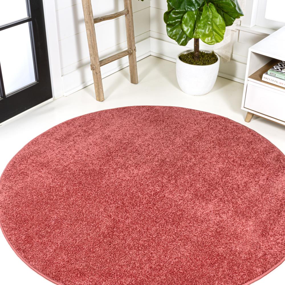 Soft Haze Solid Low Pile Area Rug - Red Modern Carpet for Living Room, Bedroom & Home Decor
