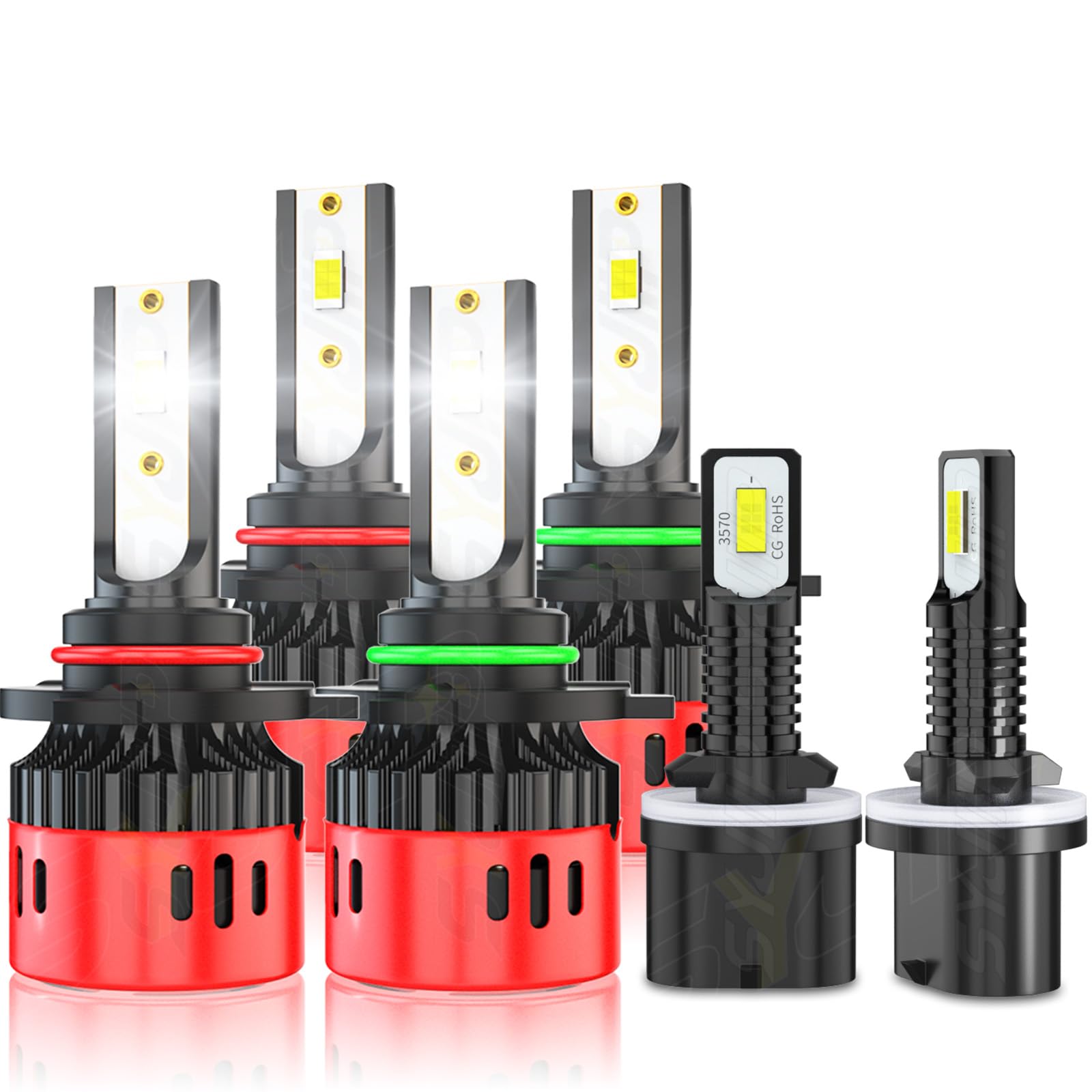 SYJIIP 9005 9006 LED Headlight Bulbs + 880 LED Fog Lights for Chevy Tahoe 2000-2006 - 350% Brighter 6000K White Light, High/Low Beam Conversion Kit (Pack of 6) - Perfect for Night Driving, Off-Roading & Enhanced Visibility