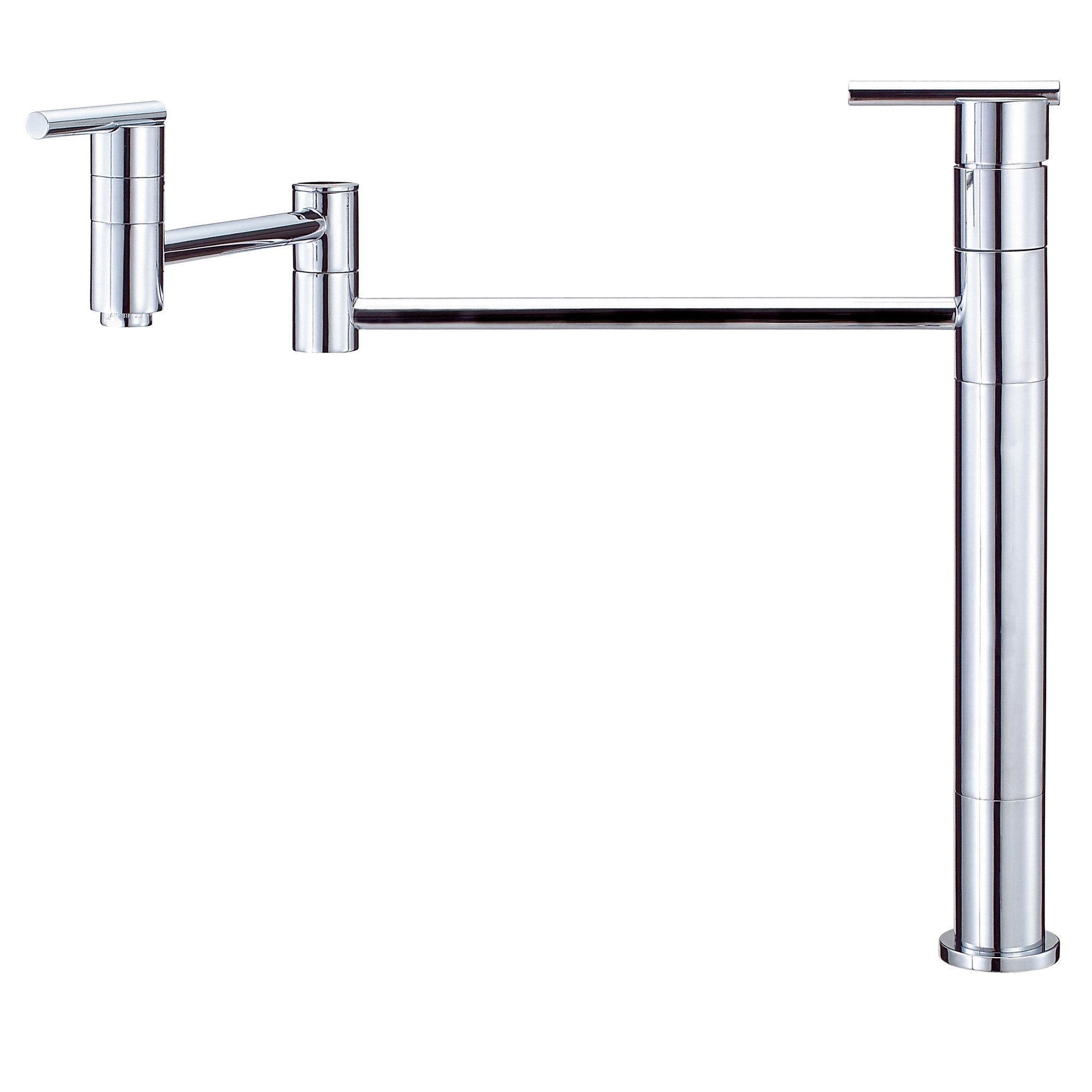Danze Parma Chrome Deck Mount Modern Pot Filler Faucet - High-Arc Pull-Down Kitchen Faucet for Easy Pot Filling & Cooking | Ideal for Home Chefs & Modern Kitchens