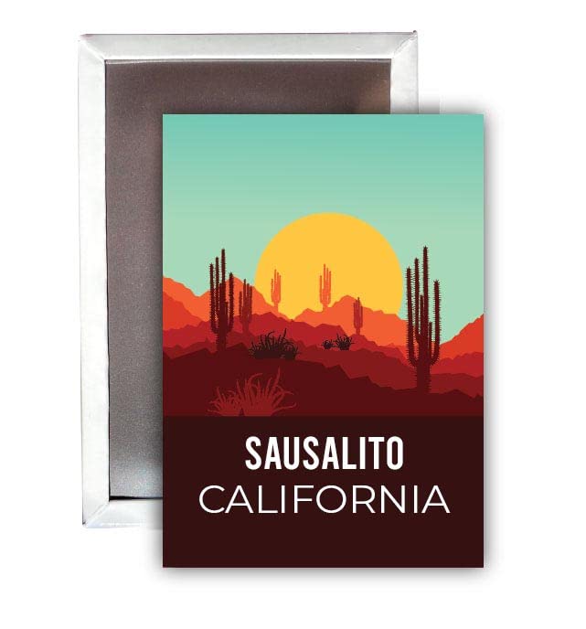 Premium 2.5 x 2.5 Inch Sausalito California Fridge Magnet - Stunning Desert Landscape Design - Perfect for Refrigerators, Lockers & Office Decor