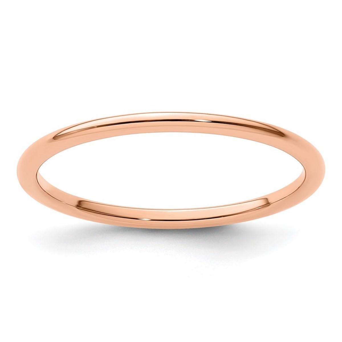14K Gold Stackable Band Ring for Women & Men - Half Round Design in Rose, White & Yellow Gold - Multiple Sizes & Widths | Perfect for Layering, Wedding Bands & Everyday Jewelry