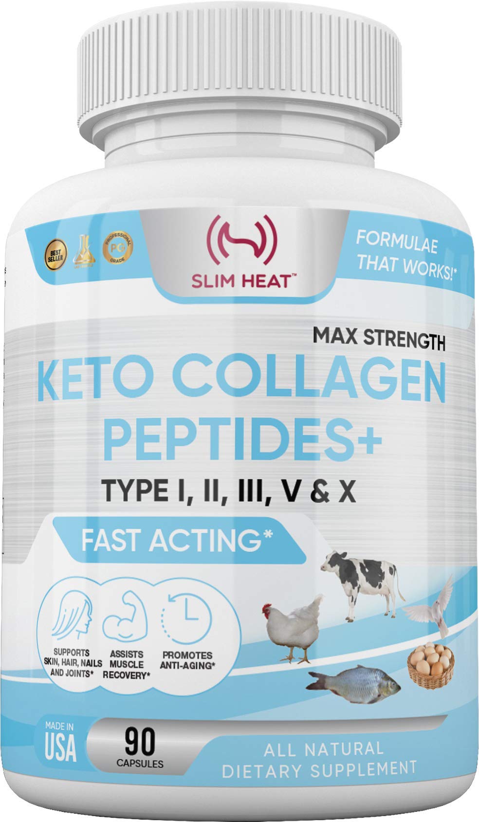 Premium Multi Collagen Complex Supplement - Types I, II, III, V & X for Hair Growth, Strong Nails & Joint Support - Hydrolyzed Collagen Peptides Powder - 30 Day Supply - Ideal for Post-Workout Recovery & Anti-Aging Skincare Routine