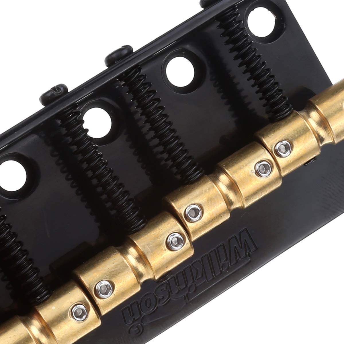 WBBC Bass Bridge Brass Saddles for 4-String Precision Bass & Jazz Bass - Black | High-Quality Replacement Parts for Enhanced Tone & Sustain | Perfect for Live Performances & Studio Recording