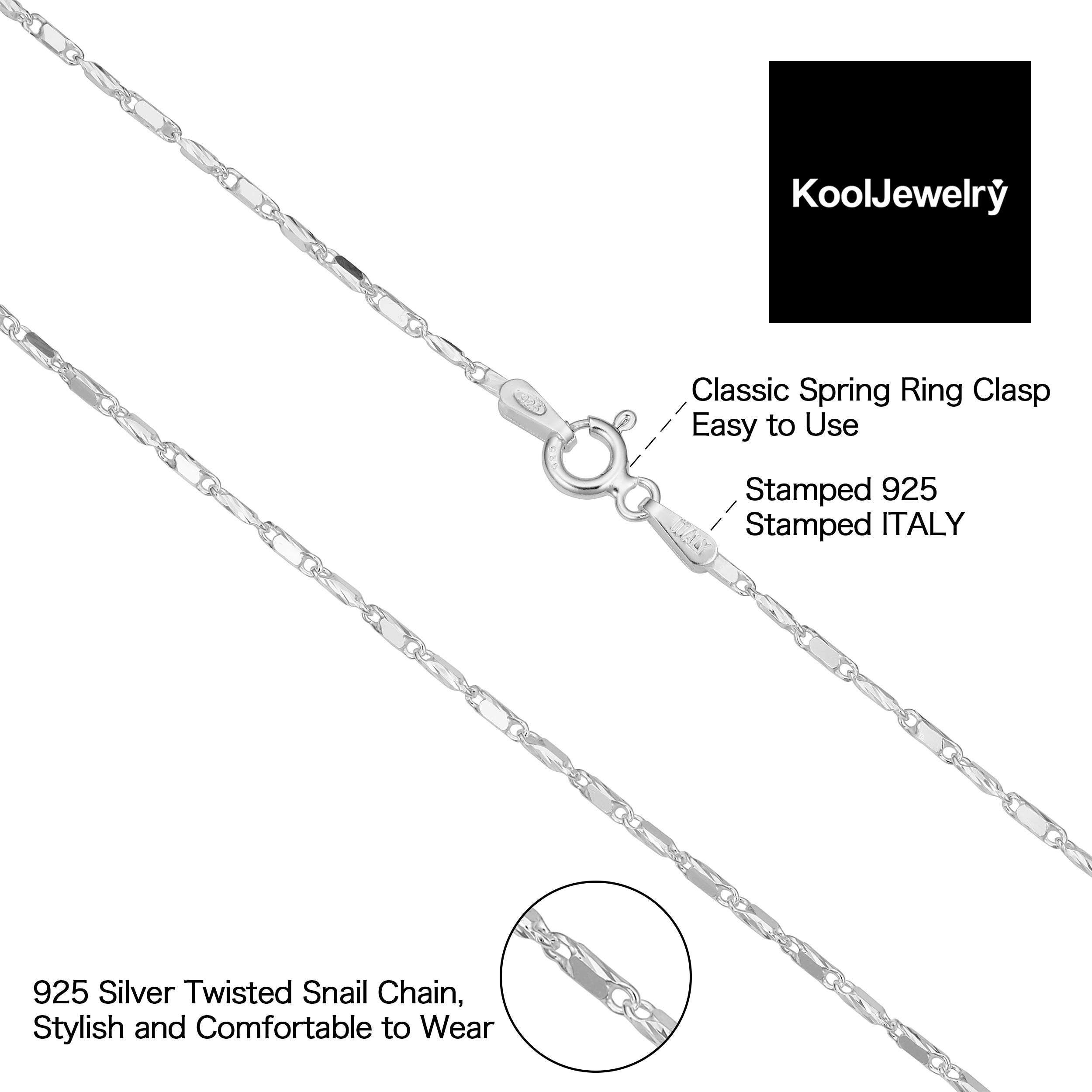 Kooljewelry Sterling Silver Twisted Snail Chain Anklet - 1.3mm Thin & Dainty 10 Inch Ankle Bracelet for Women | Perfect for Beach, Summer Outfits & Boho Style Accessories