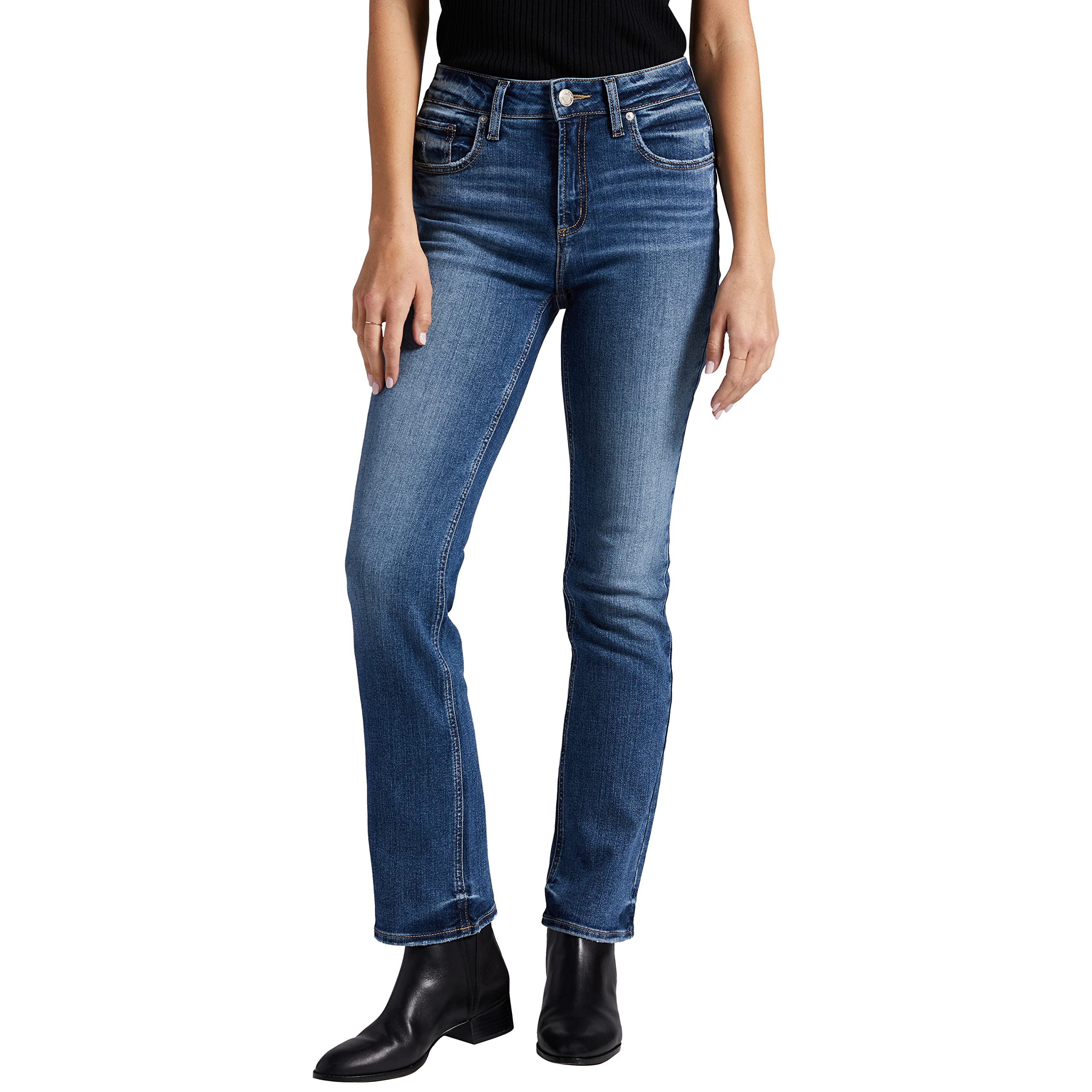 Silver Jeans Co. Women's Avery High Rise Slim Bootcut Jeans - Stretch Denim Pants for Casual & Office Wear | Perfect for Work, Date Night & Everyday Outfits