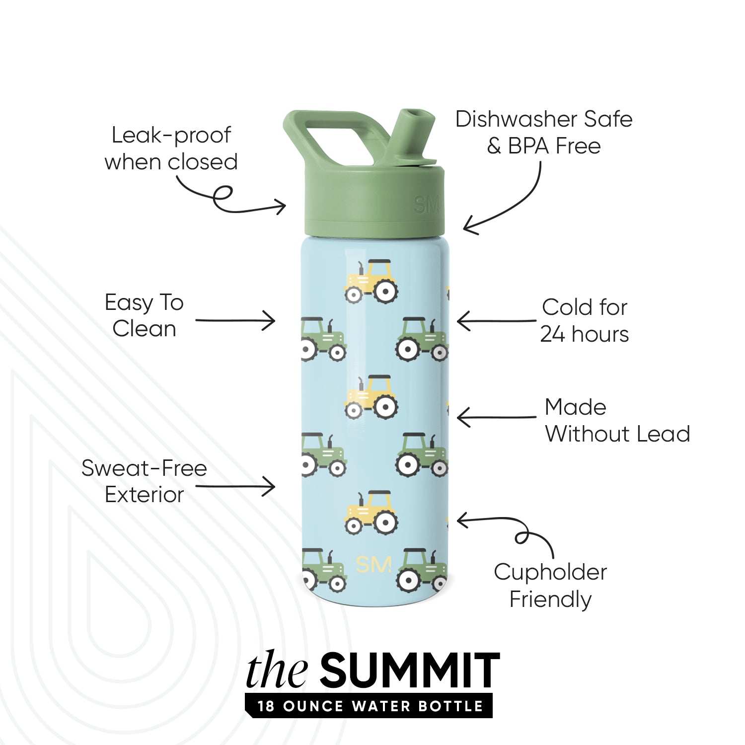 Summit Kids Water Bottle with Straw Lid - BPA Free, Leak Proof, Insulated Stainless Steel Bottle for School, Sports & Outdoor Activities