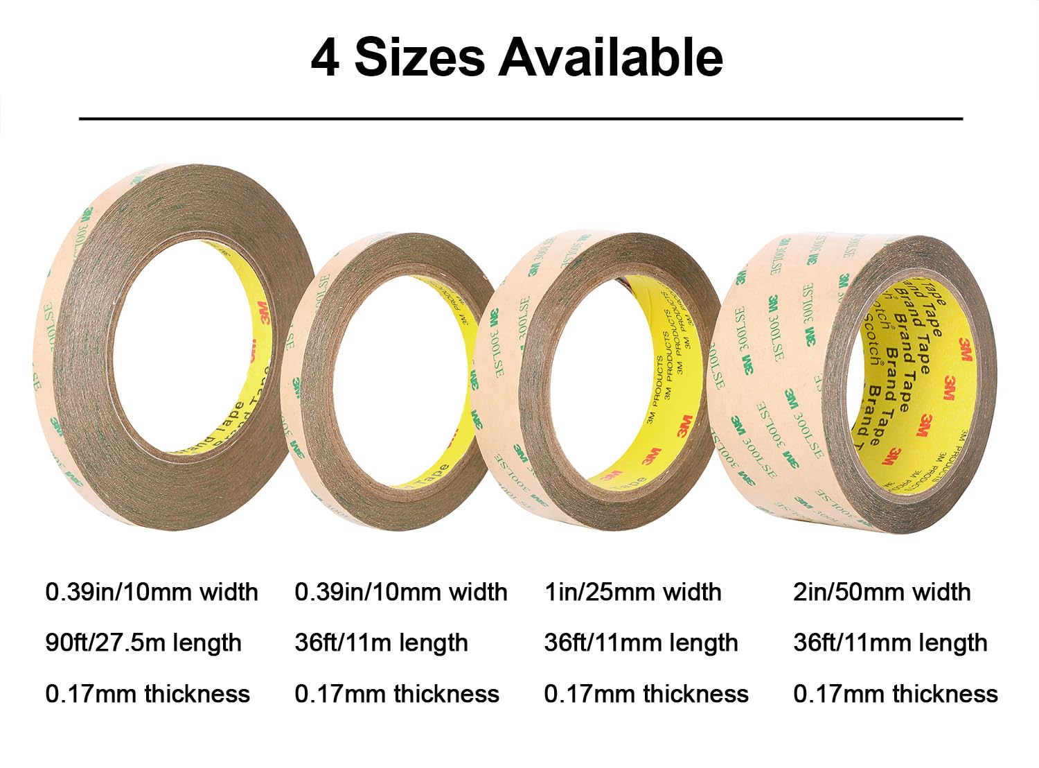 300LSE Heavy Duty Double Sided Tape - 36ft Clear Removable Mounting Tape for Scrapbooking, Picture Hanging Strips & Home Decor | Strong Adhesive for Walls, Photos, Crafts & DIY Projects