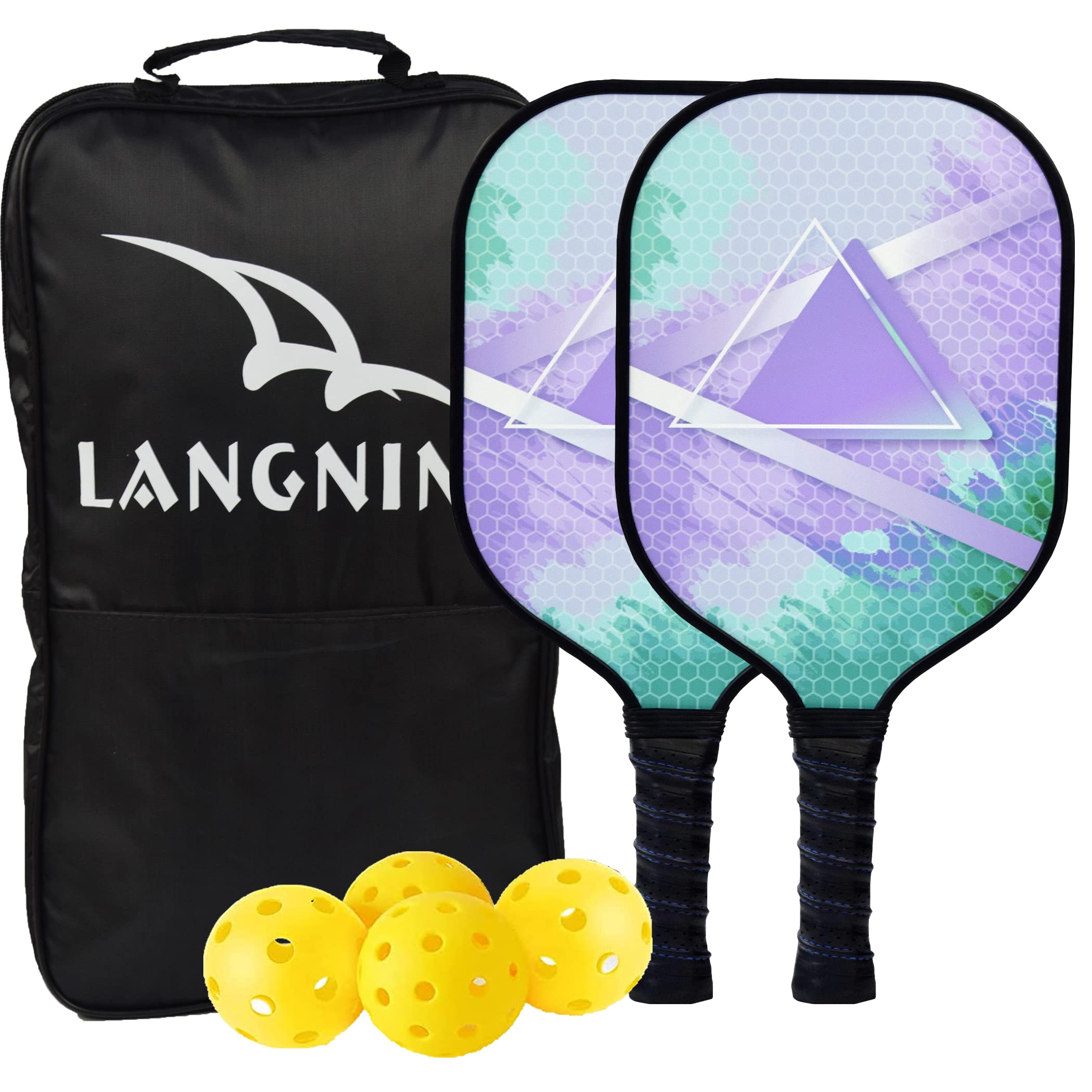 Premium Graphite Pickleball Paddles Set of 2 - USAPA Approved with Polypropylene Honeycomb Core & Comfort Grip for Enhanced Control - Perfect for Social Games, Tournaments & Outdoor Recreation