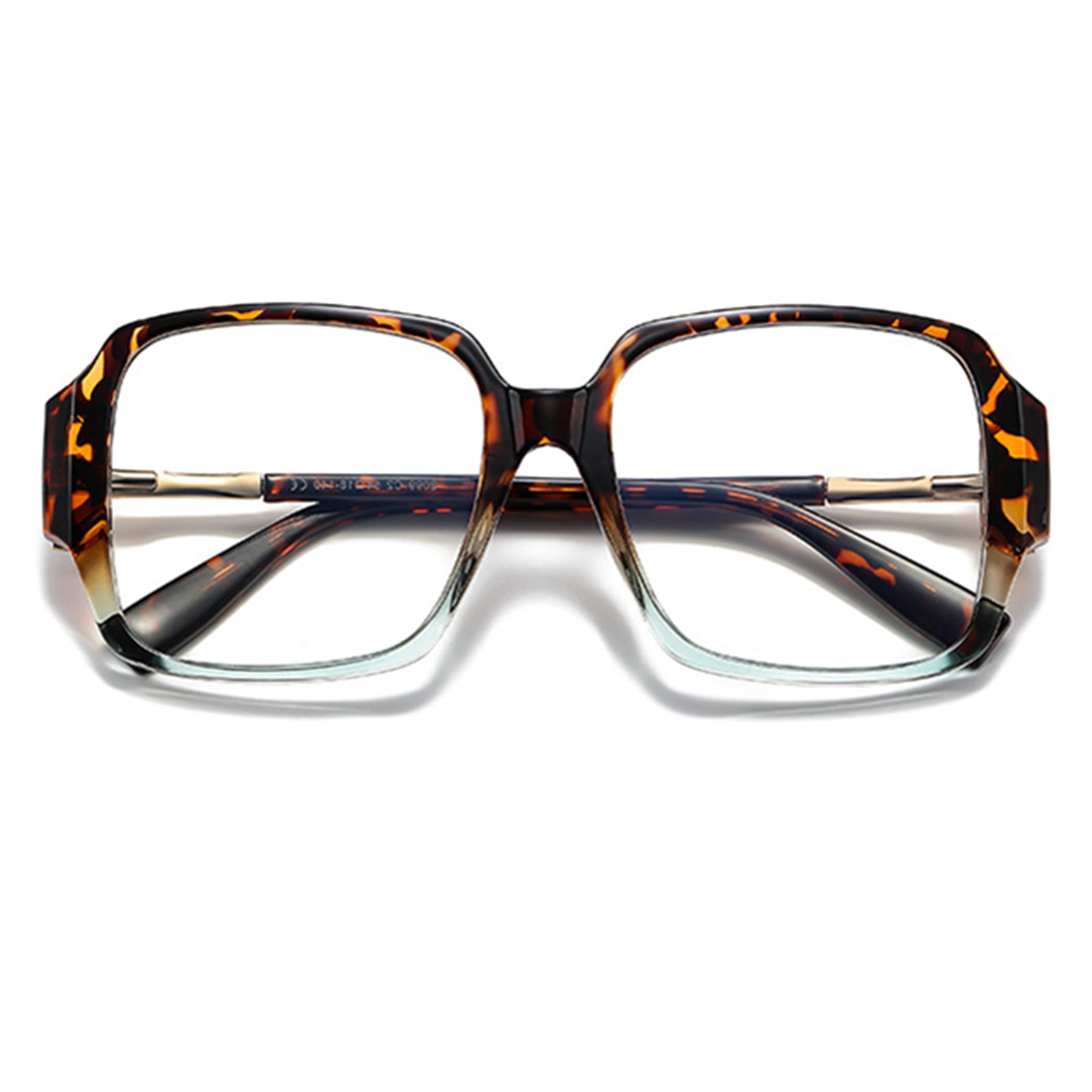 Trendy Oversized Blue Light Blocking Reading Glasses for Women - Stylish Gradient Square Frame Computer Glasses - Perfect for Office Work, Screen Time & Fashion Accessories