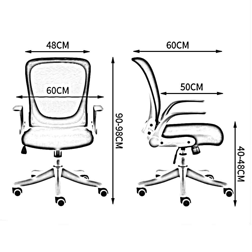 Ergonomic Mid-Back Office Chair with Adjustable Tilt & Flip-Up Arms - Comfortable Computer Desk Chair for Home & Executive Workspaces - Orange (Perfect for Long Work Hours & Gaming Sessions)