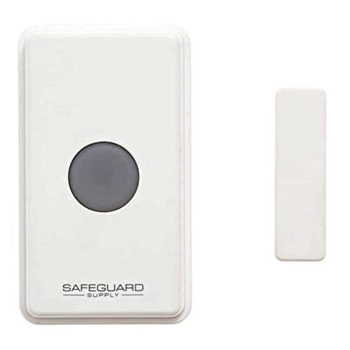 Wireless Door Alarm with 3/4 Mile Range & 120dB Siren - Flashing Strobe, Push Button & Contact Sensor - Ideal for Home Security, Business Entry Alerts & Elderly Safety Monitoring
