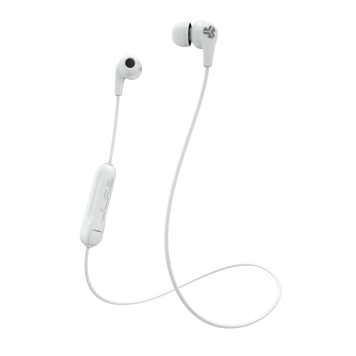 JBuds Pro Wireless Signature Earbuds - White/Gray Bluetooth Earbuds with Noise Cancelling, 24H Playtime for Running, Workout, Commuting & Travel