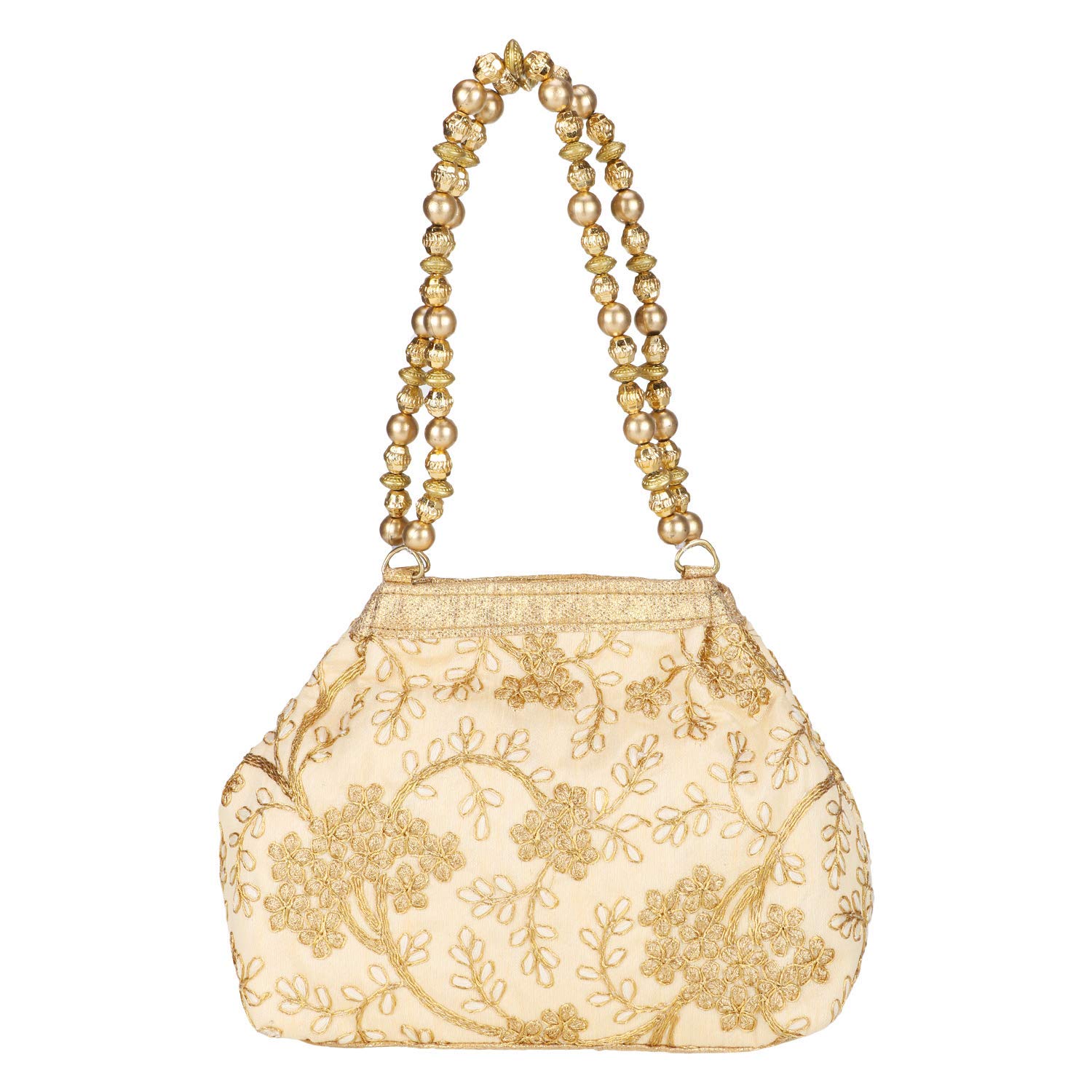 Elegant Golden Potli Bag for Women - Stylish Jewelry Pouch & Gift Bag for Parties, Weddings, and Special Occasions