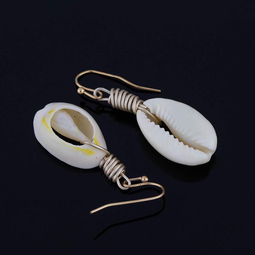 Trendy Cowrie Shell Dangle Earrings for Women - Summer Boho Beach Jewelry Set, Festival Fashion Accessories (Perfect for Vacations, Music Festivals & Boho Outfits)