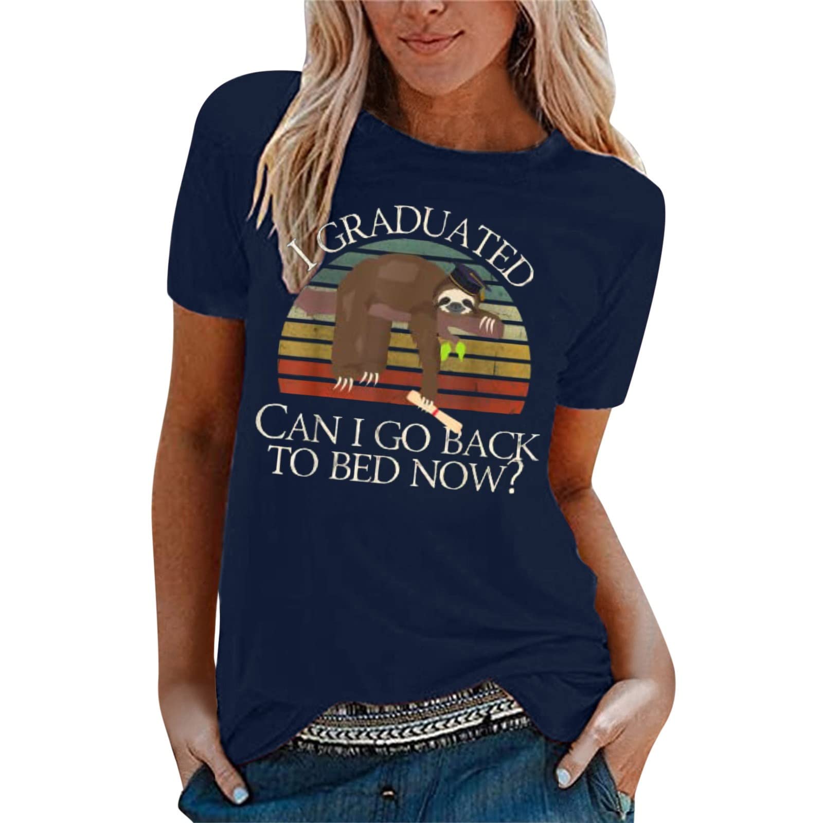Women's Workout T-Shirts - Printed Round Neck Short Sleeve & V-Neck Ruffle Tops for Gym, Graduation Season | Fitness, Casual Wear & Special Occasions
