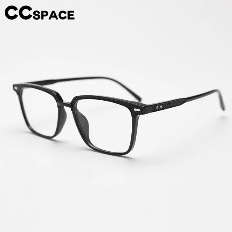 CCspace Unisex Full Rim Square TR90 Titanium Eyeglasses Frame 56902 - Lightweight & Durable for Work, Reading & Everyday Wear
