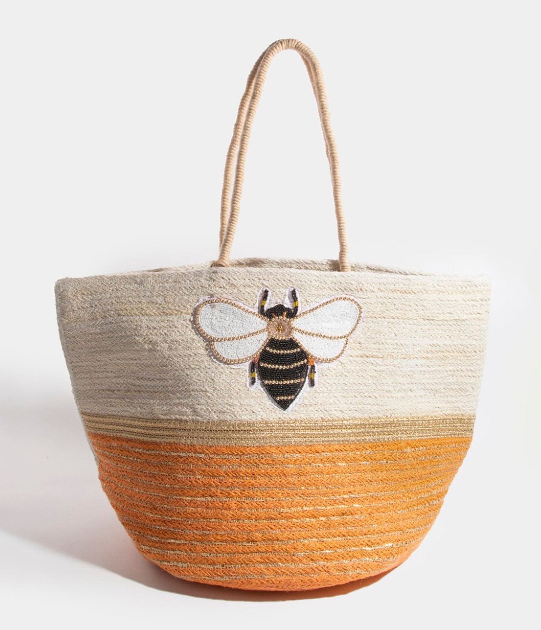 Queen Bee Jute Tote Bag - Eco-Friendly Reusable Shopping Bag for Women - Perfect for Groceries, Beach Trips & Farmers Market