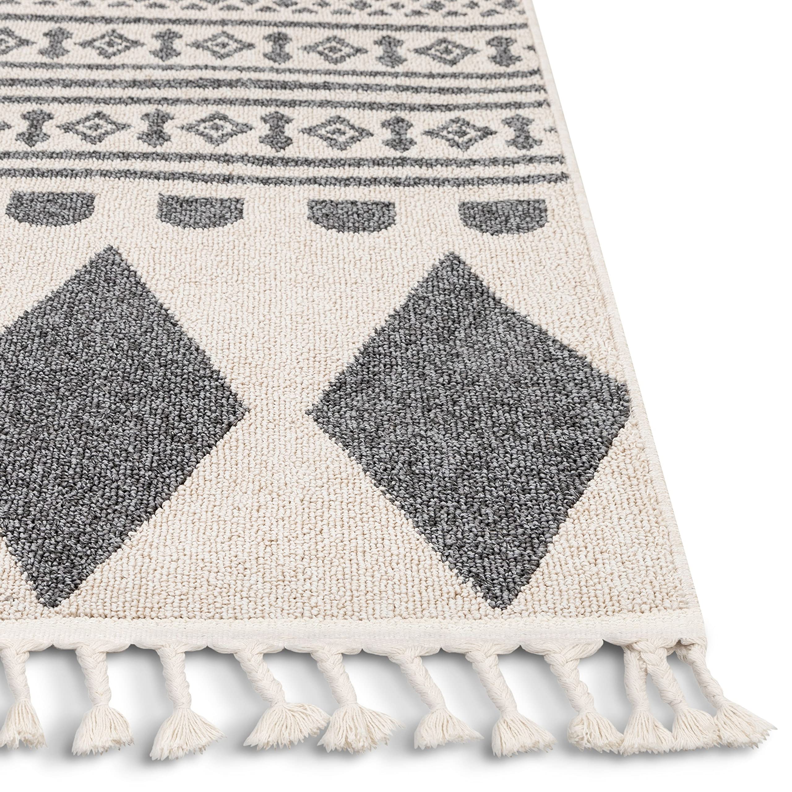 Well Woven Loop-De-Loop Cruce Tribal Moroccan Geometric Grey Kilim-Style 2'3