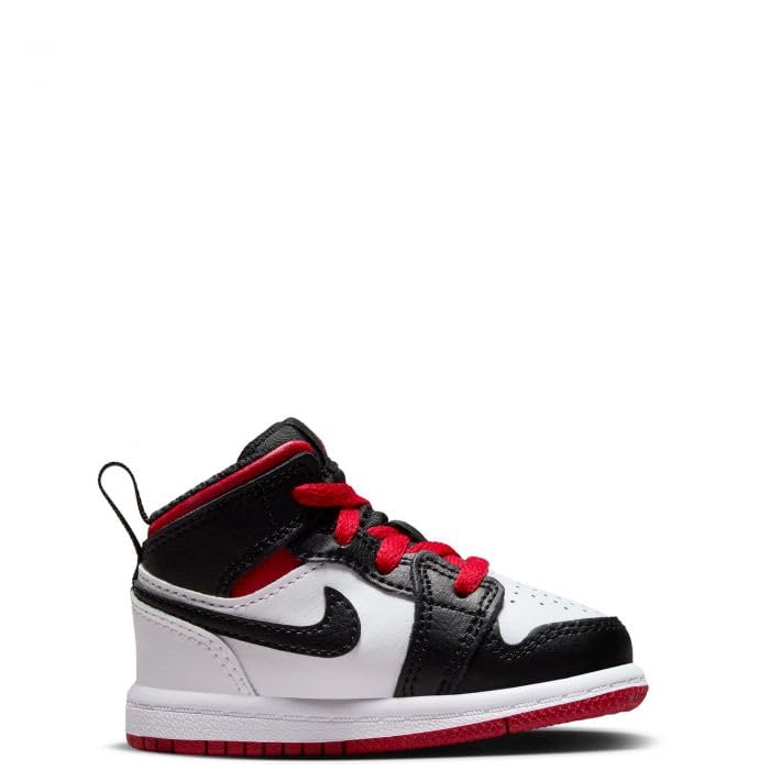 Nike Toddler Jordan 1 Mid Sneakers - White/Gym Red-Black (DQ8425 106) - Size 3C - Comfortable Kids Basketball Shoes for Boys & Girls - Perfect for Playground, School & Casual Wear