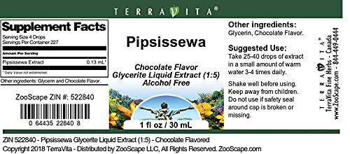 Organic Pipsissewa Glycerite Liquid Extract (1:5) - Chocolate Flavored Herbal Supplement - 1oz Bottle (3 Pack) - ZIN: 522840 - Perfect for Tea, Smoothies & Natural Remedies