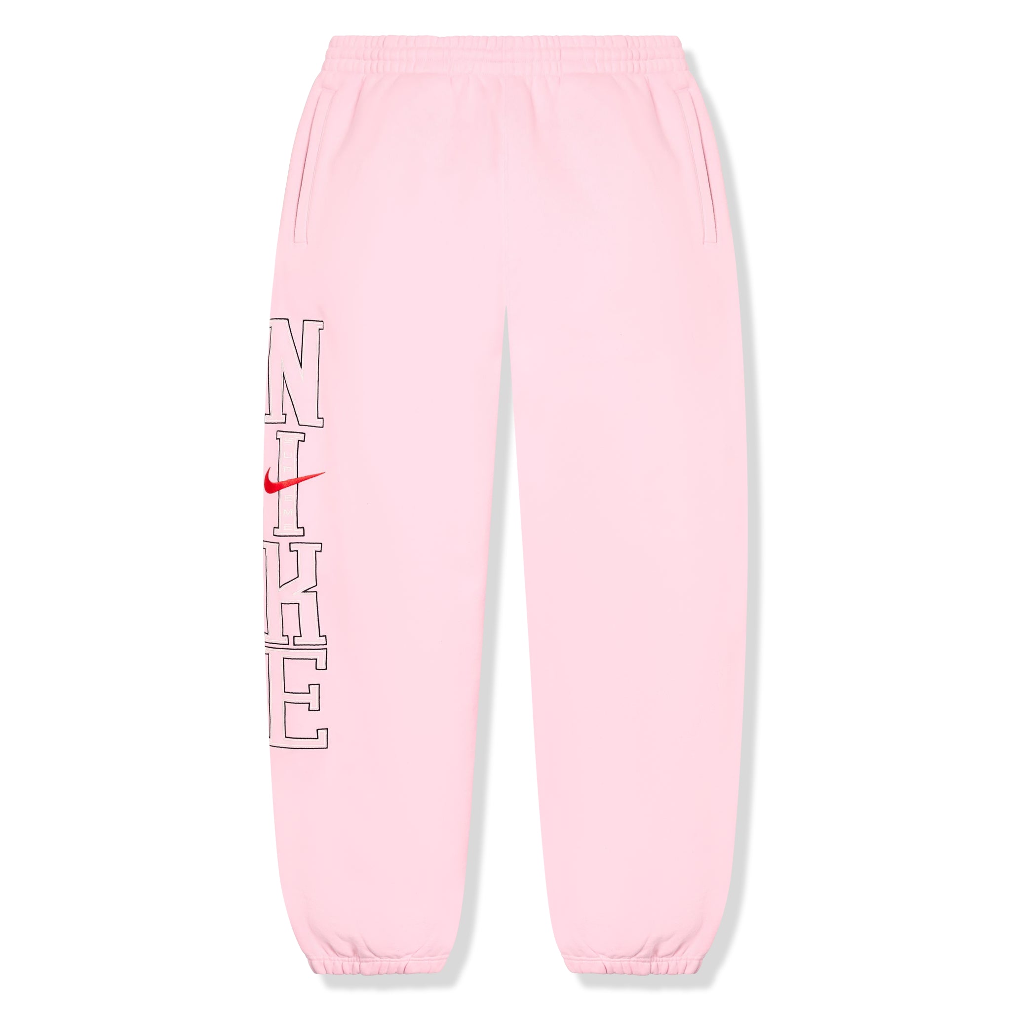 Nike x Supreme Light Pink Sweatpants for Women & Men - Comfortable Joggers with Drawstring Waist - Perfect for Gym, Running, Lounge & Streetwear Fashion