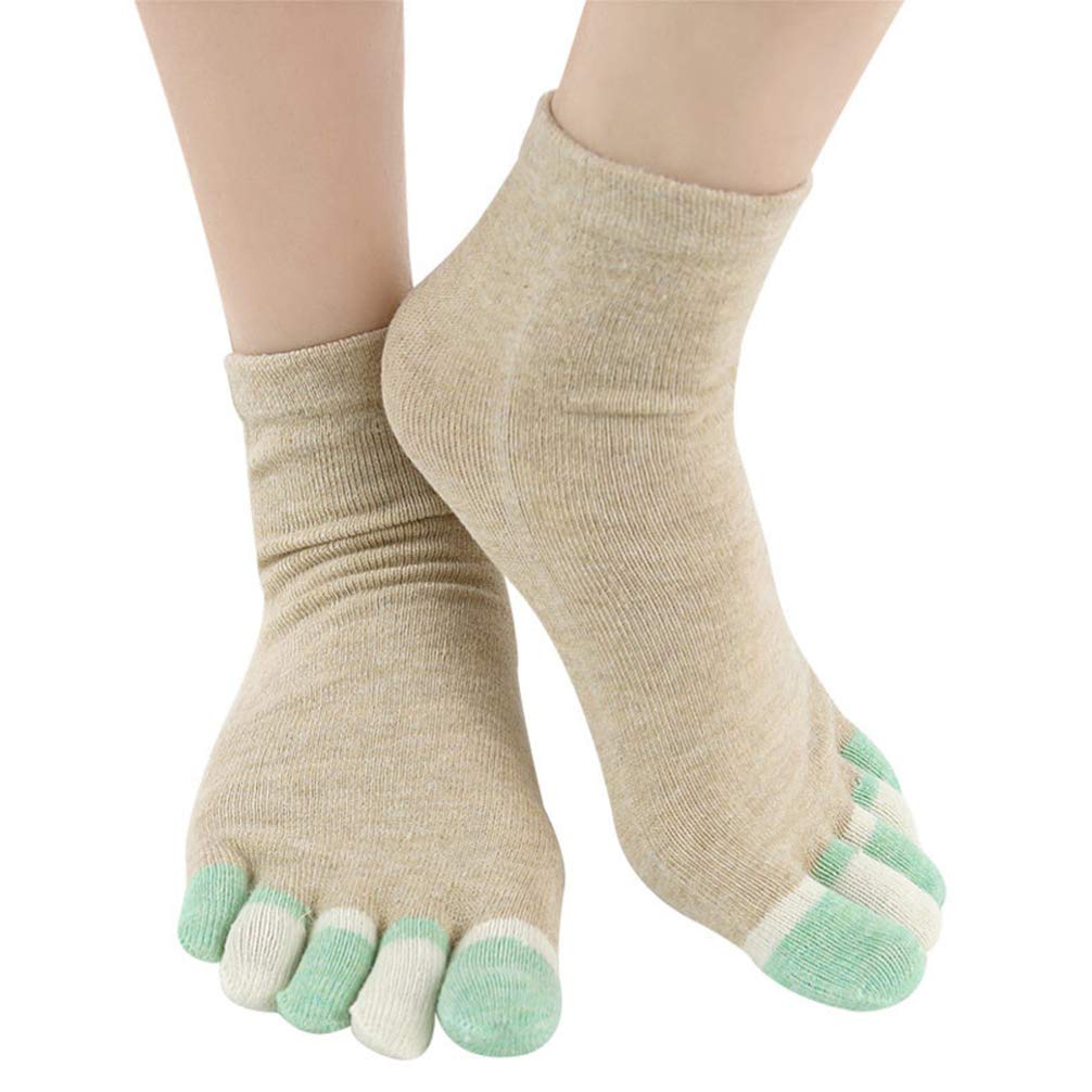 Healifty 1 Pair Women's 5-Toe Tube Socks - Soft Breathable Yoga Socks for Women & Kids - Perfect for Sports, Pilates, Running & Everyday Comfort