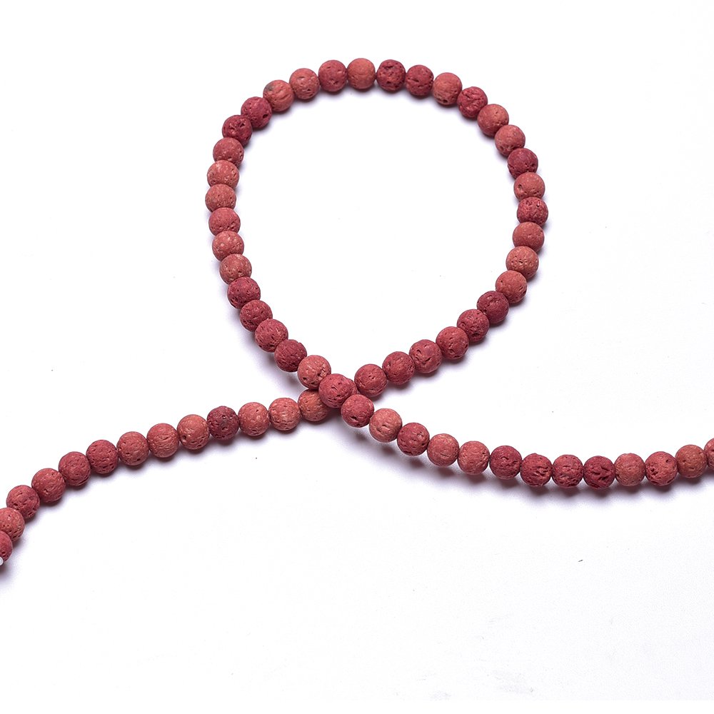 6mm Coffee Lava Rock Stone Beads for Jewelry Making - Natural Energy Gemstone Beads for DIY Bracelets, Necklaces & Essential Oil Diffuser (60pcs/Strand) - Perfect for Meditation, Yoga & Spiritual Healing Accessories