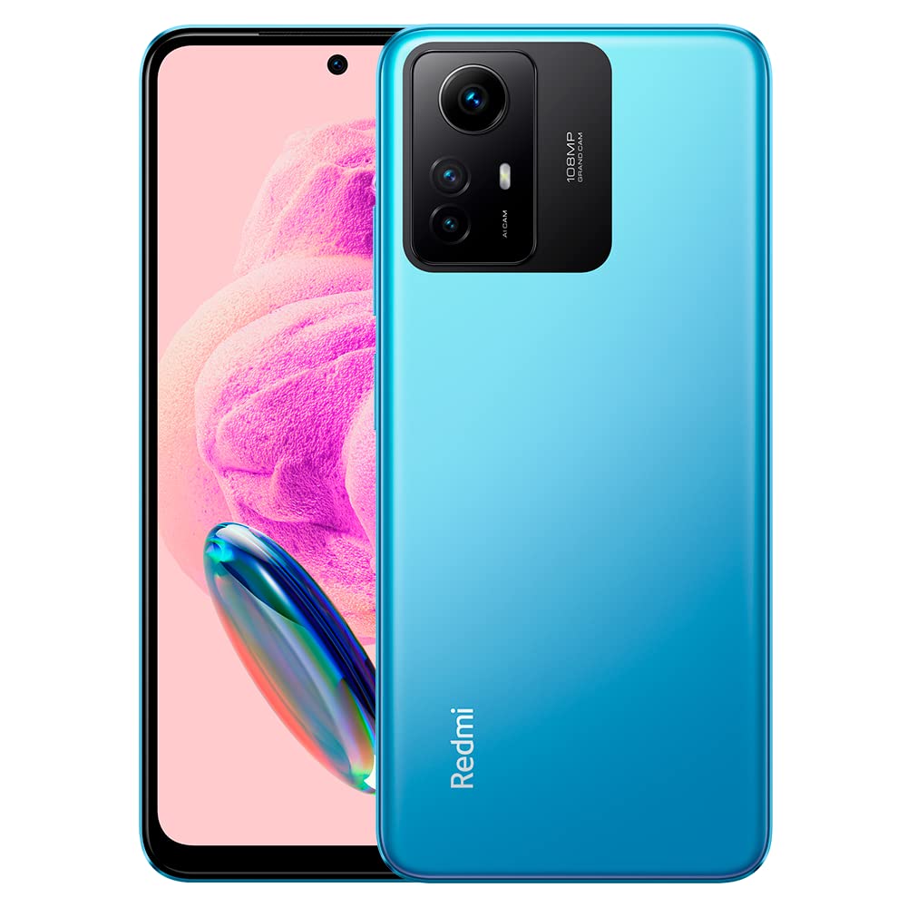 Xiaomi Redmi Note 12S Smartphone 256GB 8GB RAM - Global Unlocked 4G LTE (T-Mobile/Metro/Tello/Mint Compatible) - Ice Blue Color with Fast Car Charger Bundle - Perfect for Travel, Business & Streaming