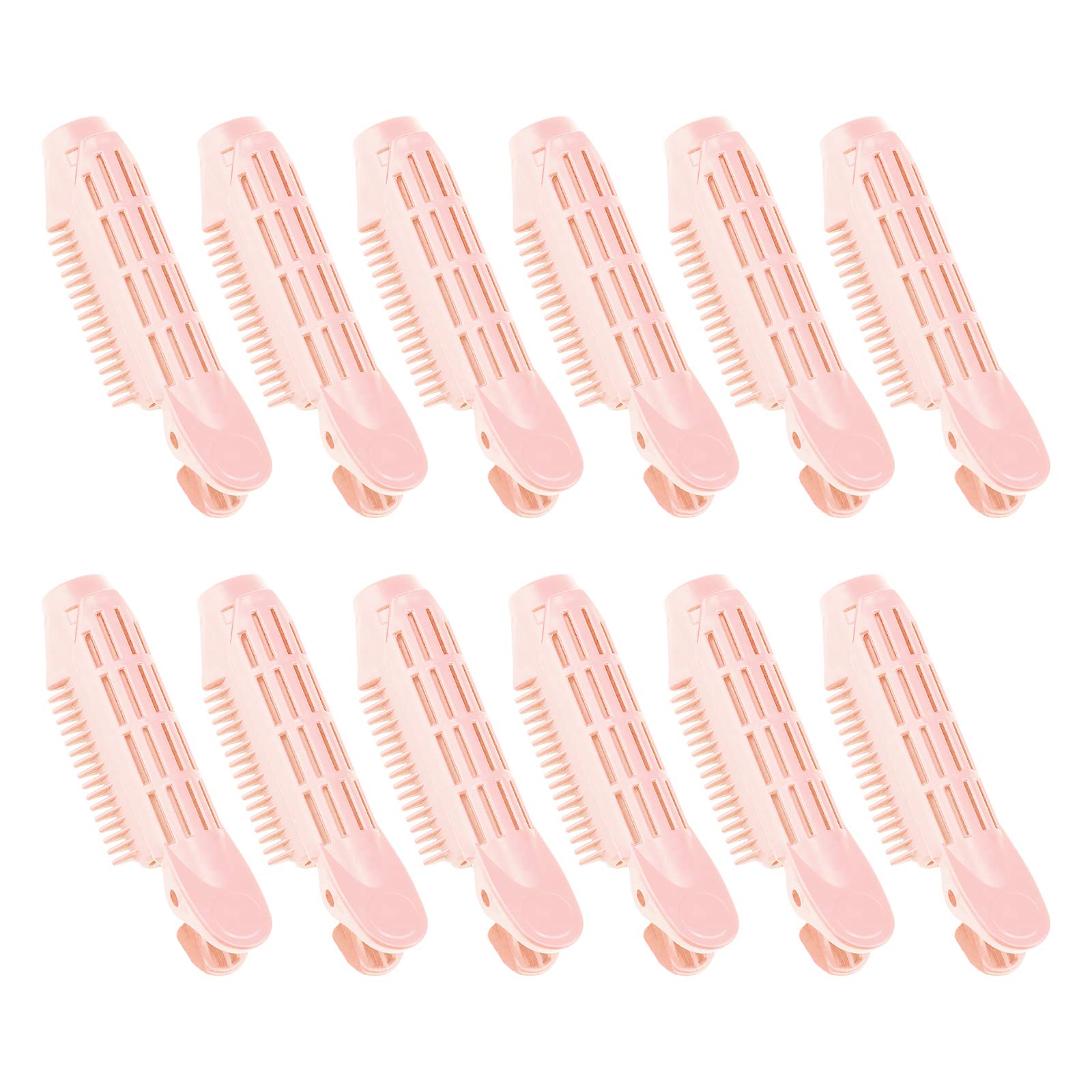 SUPERFINDINGS 12pcs Natural Fluffy Hair Clips for Women - 4.13x1.18x0.94 Inch Light Salmon Volumizing Root Clips with Self-Grip | Perfect for Styling, Updos, and Adding Volume to Thin Hair