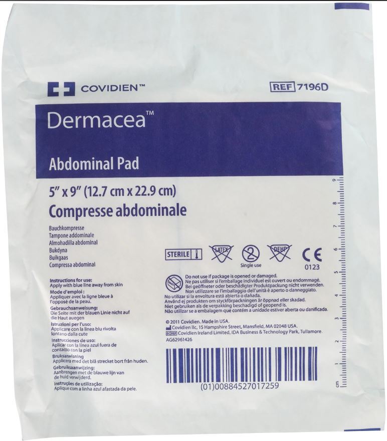 Curity 7196D Sterile Abdominal Pads - 36 Count Pack | Premium Wound Dressing for Post-Surgical Care & First Aid Kits