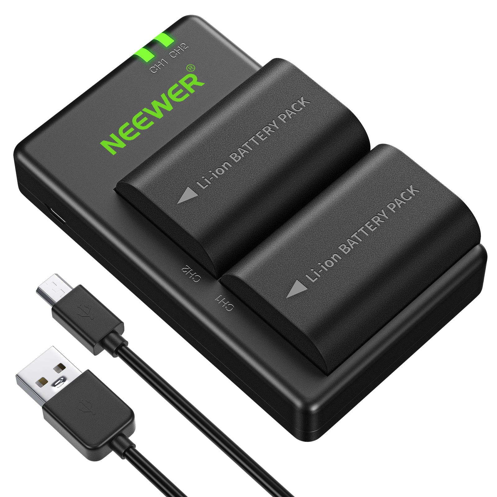 NEEWER 2 Pack LP-E6 LP-E6N Rechargeable Battery Charger Set for Canon Cameras - Perfect for Travel, Photography & Professional Shoots