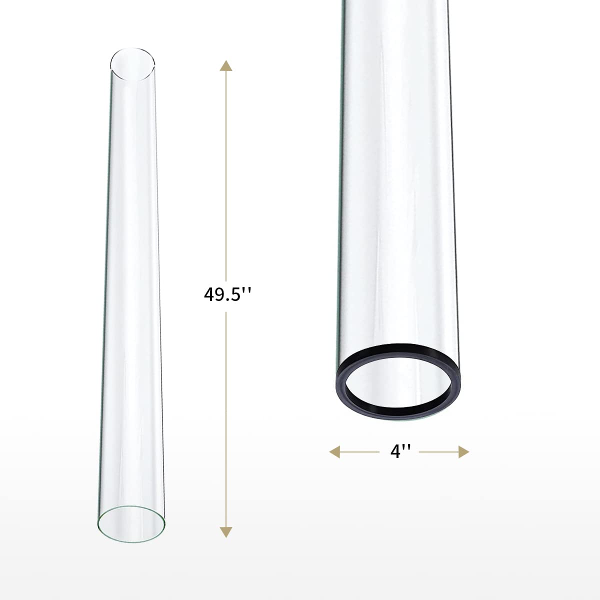 49.5 Inch Quartz Glass Tube Replacement for Pyramid Patio Heater - Durable Outdoor Heating Solution for Backyard, Deck & Patio Use