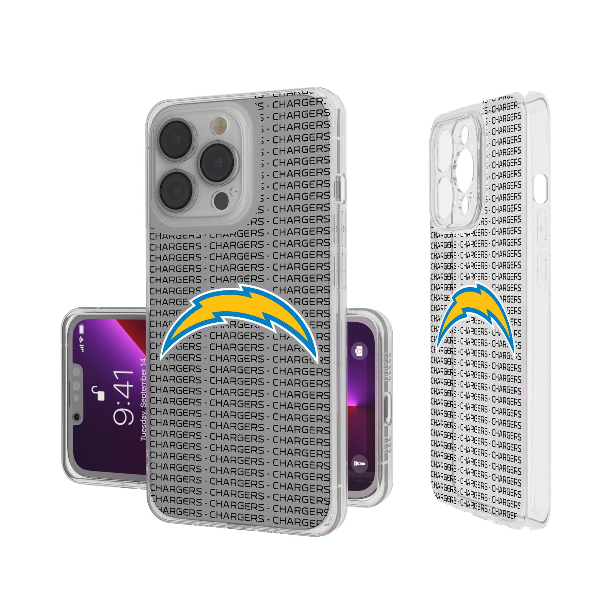 Chargers iPhone Case - Clear Text Backdrop Design for LA Fans
