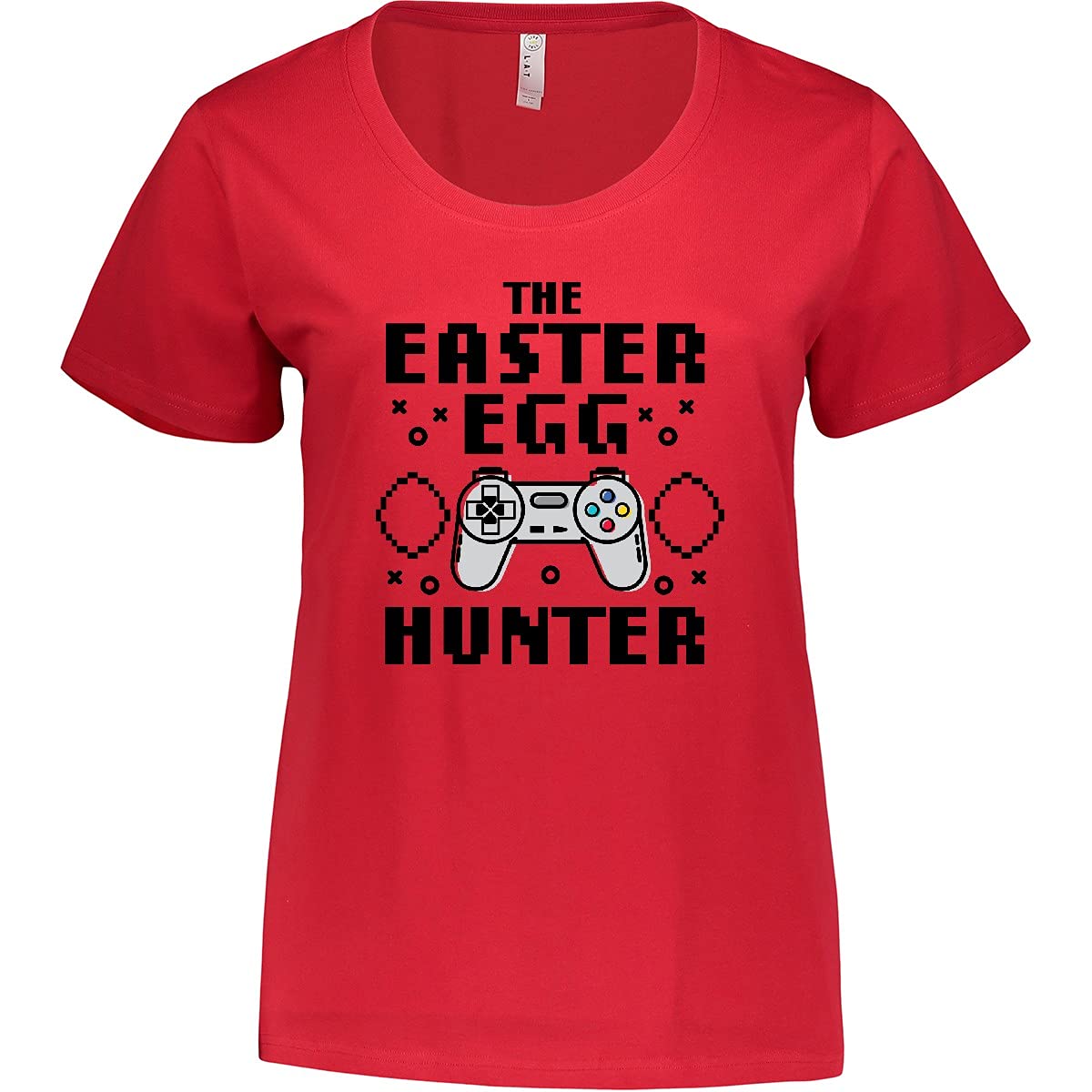 Inktastic Happy Easter The Easter Egg Hunter Gamer Women's Plus Size T-Shirt - Cute Easter Egg Hunting Graphic Tee for Women - Perfect for Easter Celebrations, Family Gatherings & Casual Wear