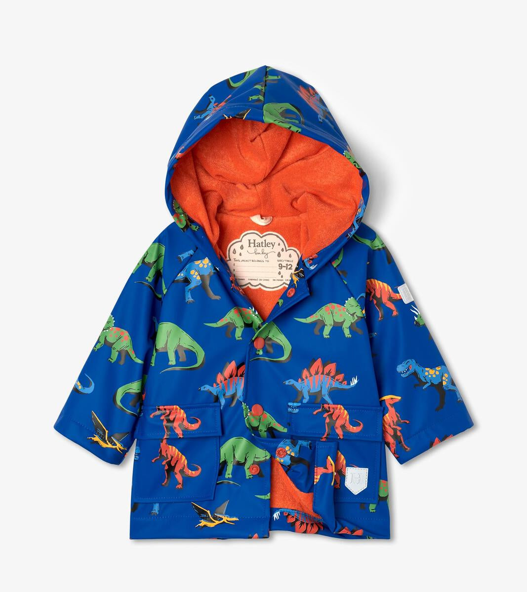 Hatley21 Baby Raincoat with Friendly Dinosaur Print - Waterproof & Lightweight Toddler Rain Jacket for Boys & Girls - Perfect for Outdoor Play, Park Visits & Rainy Day Adventures