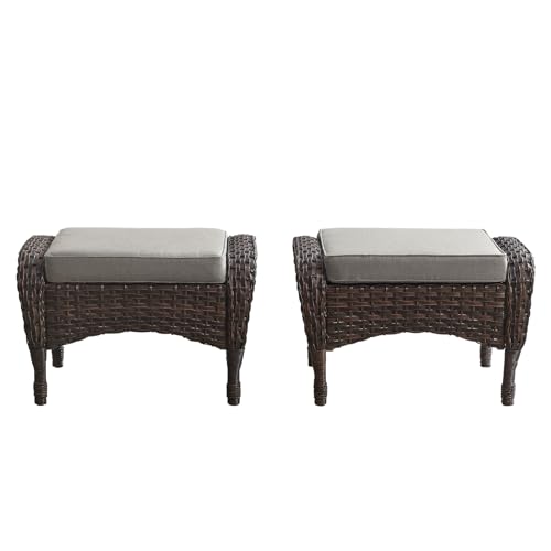 Brown Wicker / Grey Cushion