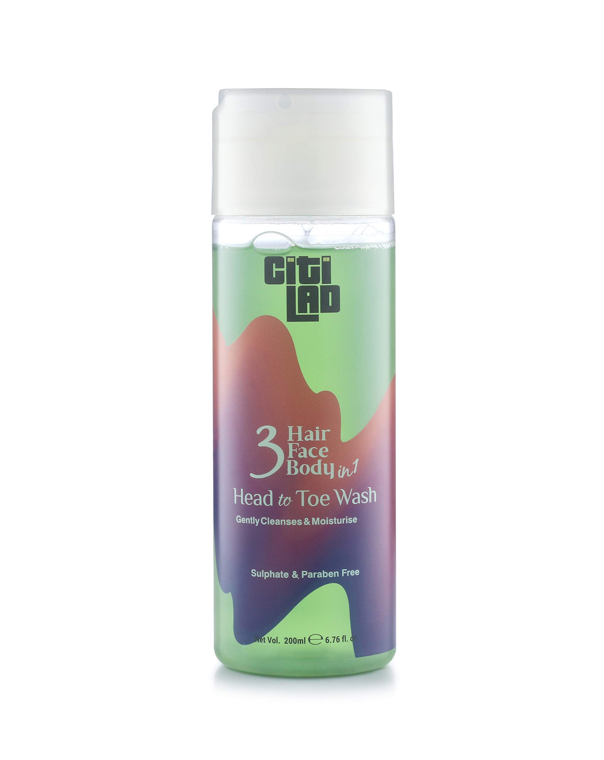 Citilad 3-in-1 Head to Toe Wash for Men - Shampoo, Face Wash & Body Wash (200ml) | Paraben Free & Made in India | Perfect for Travel, Gym & Daily Use