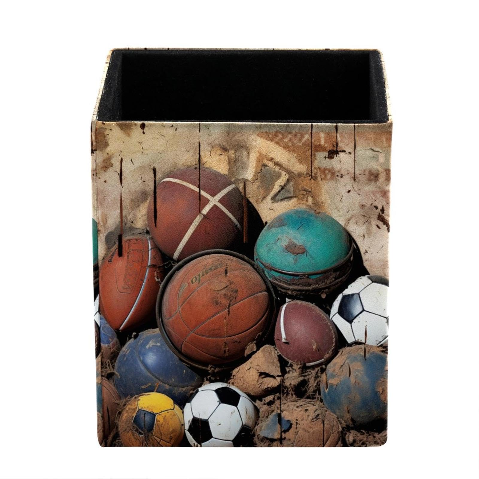 Basketball Pen Holder for Desk - Stylish Pen Organizer with Sports Theme for Baseball, Football Fans - Perfect Desk Accessories for Office, School & Home Decor
