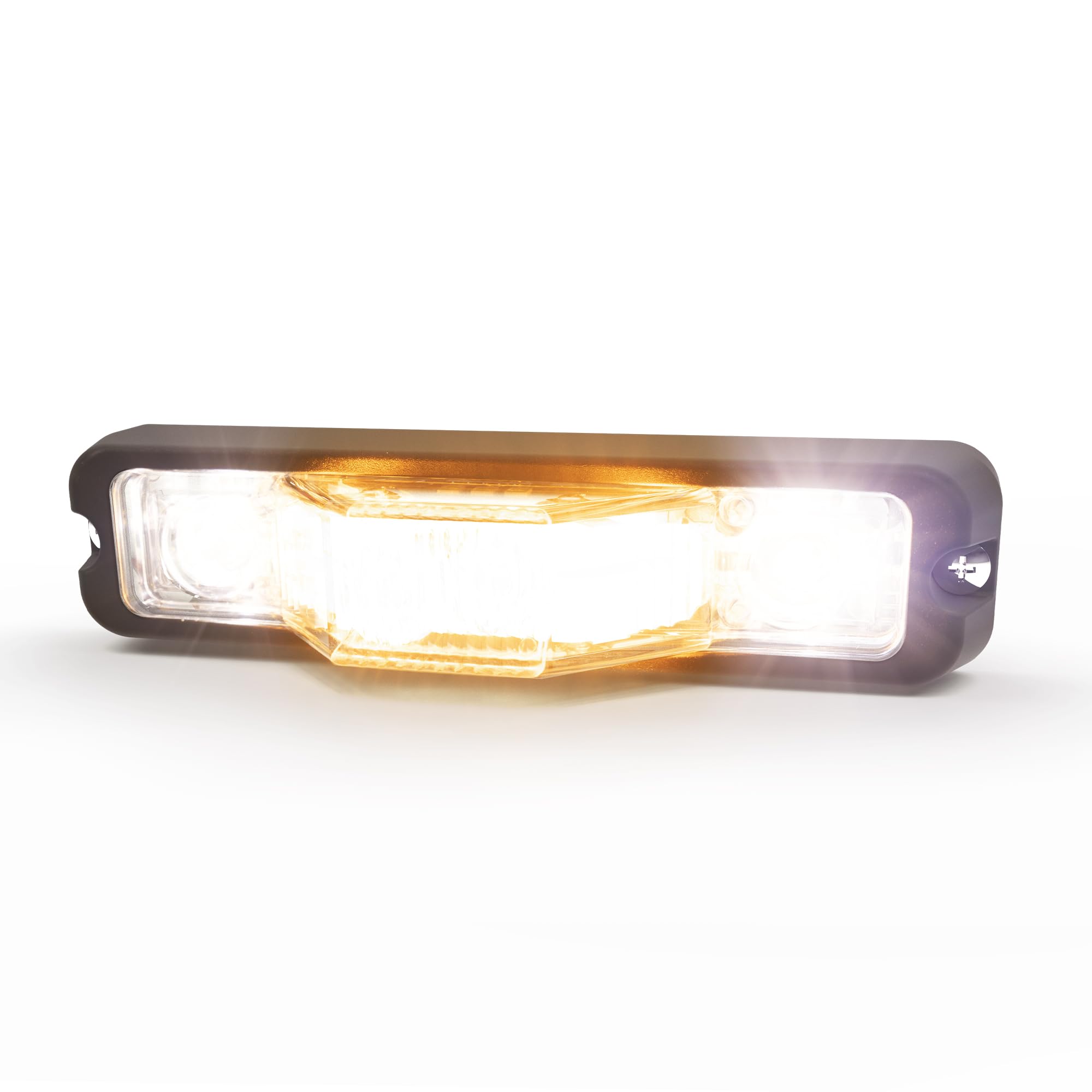 Amber & Clear LED Warning Light - High Visibility Safety Beacon for Vehicles, Construction, Emergency & Hazard Zones - Perfect for Trucks, Roadside Assistance & Work Zones