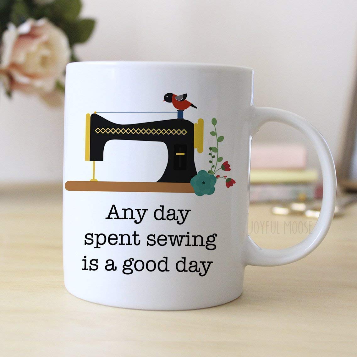 11oz Ceramic Quilting Coffee Mug - Dishwasher & Microwave Safe, Perfect Gift for Quilters - Great for Crafting, Sewing Sessions & Cozy Coffee Breaks