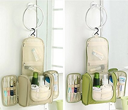 KREEVAL Large 20cm Waterproof Travel Makeup Bag for Women & Men | Multi-Functional Cosmetic Organizer with Hanging Hook | Perfect for Toiletries, Grooming Kits & Accessories Storage at Home, Gym or Vacation