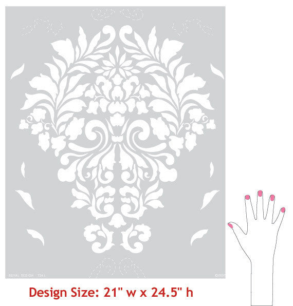 Grand Fabric Damask Wall Stencil - Reusable DIY Painting Template for Home Decor, Accent Walls & Furniture | Perfect for Bedroom, Living Room & Nursery Makeovers