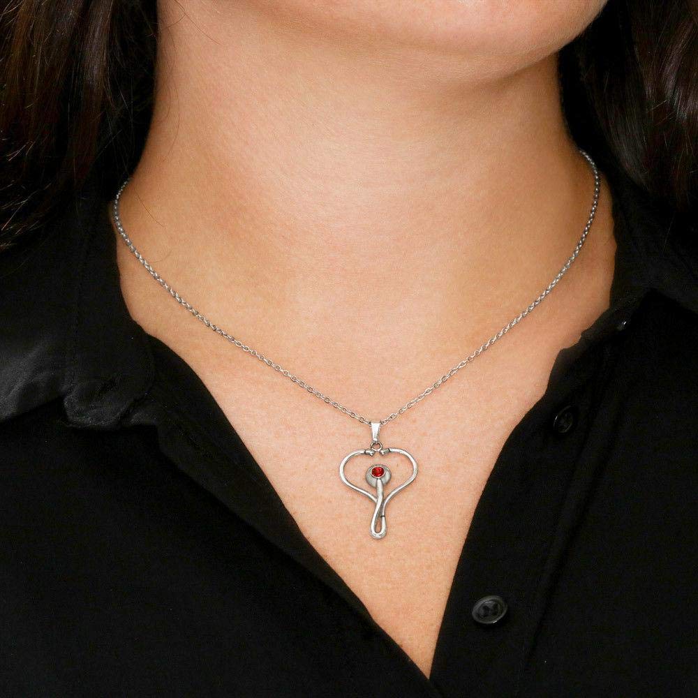 RN Nurse Gift Necklace - Swarovski Crystal Stethoscope Charm Jewelry for Sister, ICU Nurse Appreciation Present | Perfect for Graduation, Nurses Week & Sister Bonding Moments