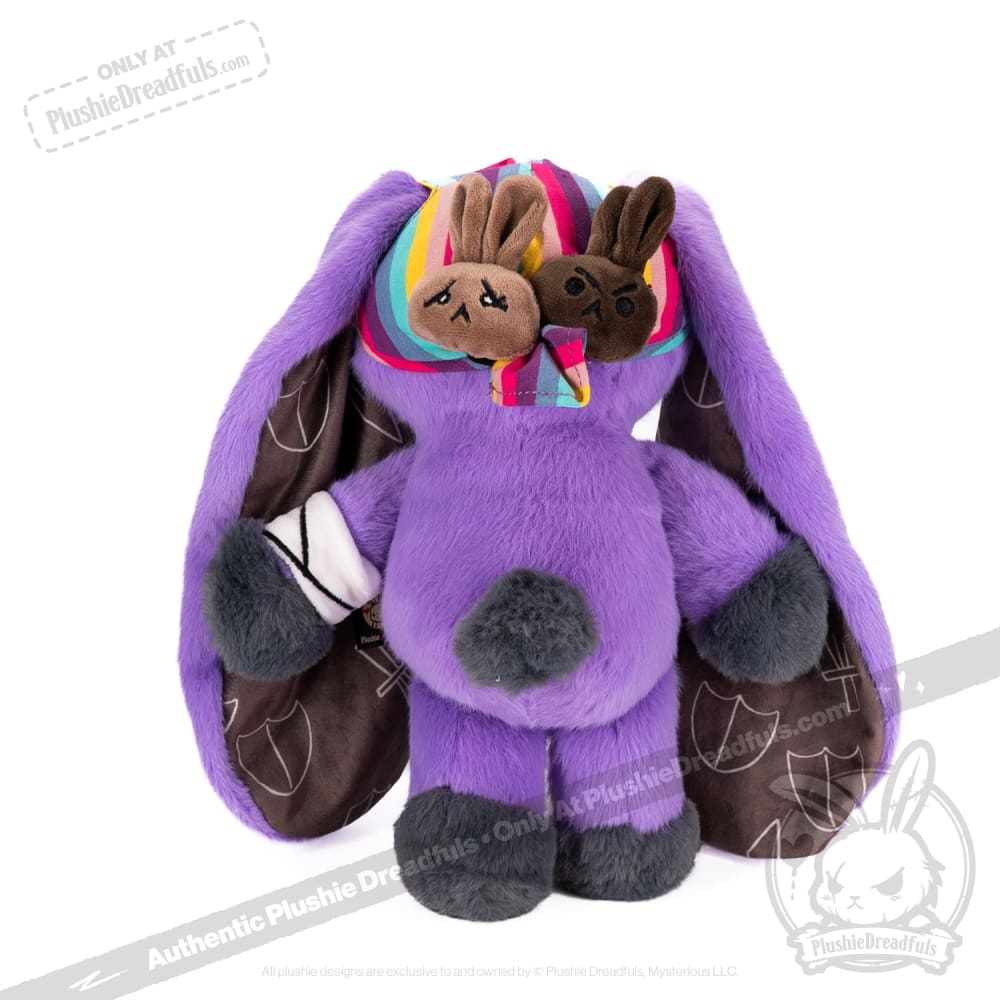 Plushie Dreadfuls Cancer Warrior Rabbit - Soft Stuffed Animal Toy for Comfort & Support | Chemo Gift, Hospital Companion, Emotional Support Plush