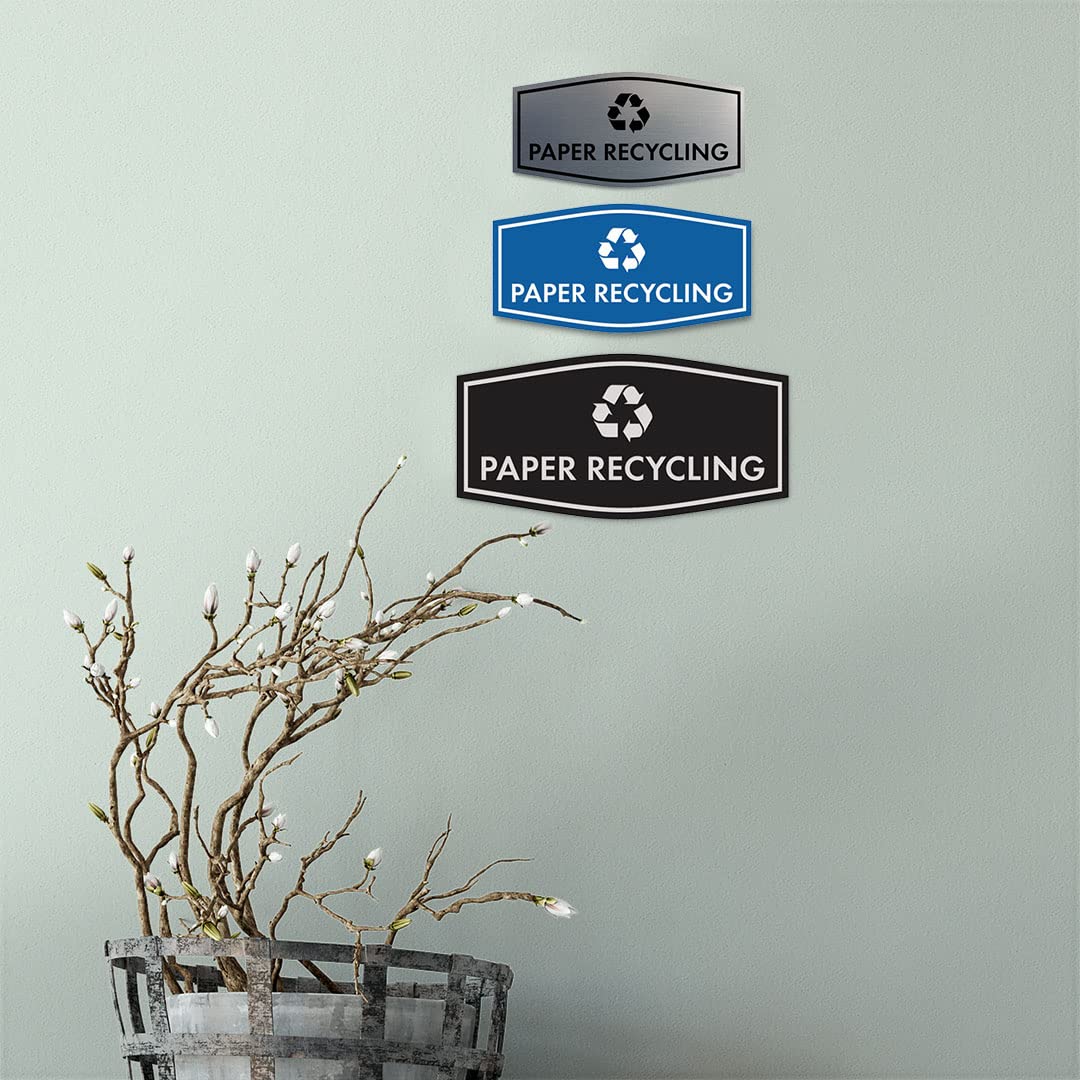 Eco-Friendly Blue Paper Recycling Sign - Medium Size for Office, Classroom & Home Waste Sorting | Sustainable & Stylish