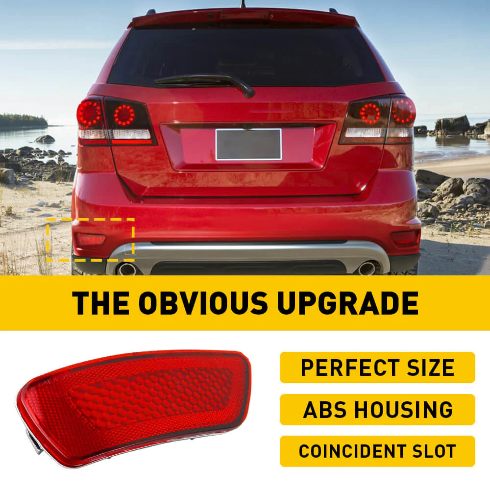 Jeep Dodge Rear Bumper Reflector Set - Left & Right Side Compatible with 2011-2018 Models | Enhanced Night Visibility & Safety for Off-Road Adventures
