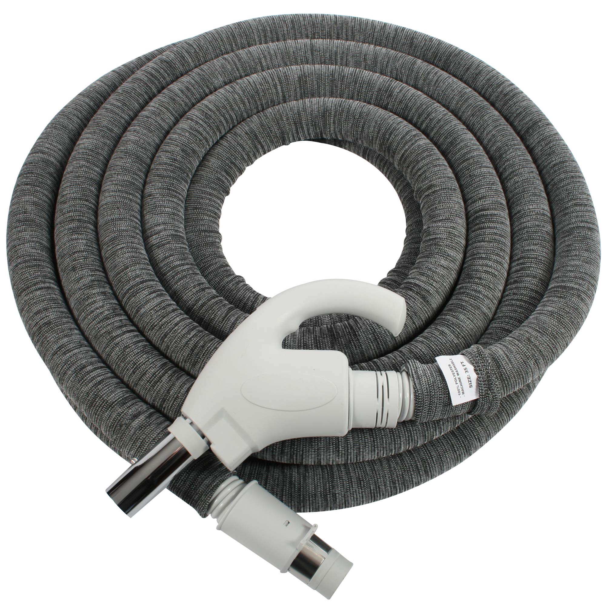 Cen-Tec Systems 94280 30 Ft. Low Voltage Central Vacuum Hose with Installed Sock - Light Gray for Home & Office Cleaning