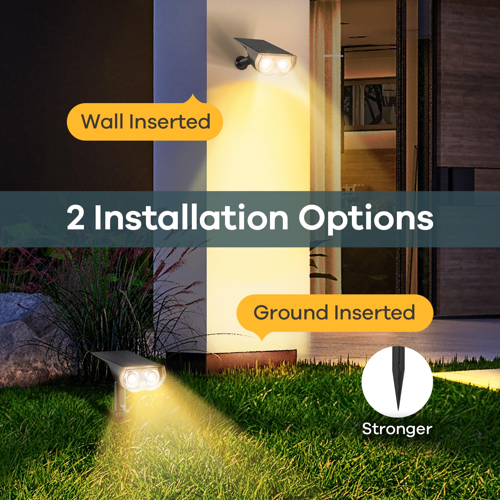 Linkind StarRay Solar Spot Lights Outdoor - 6 Pack IP67 Waterproof Landscape Lights with 30% High Efficiency, 3000K Warm White for Garden, Yard & Pathway - Auto Dusk to Dawn Sensor for Energy Saving