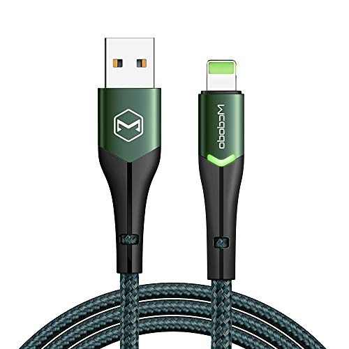 Premium Lightning Data Cable with LED Indicator - 1.2m Fast Charging Cord for iPhone 14/13/12/11/X/8 - Durable Green USB Cable for Home, Office & Travel Charging