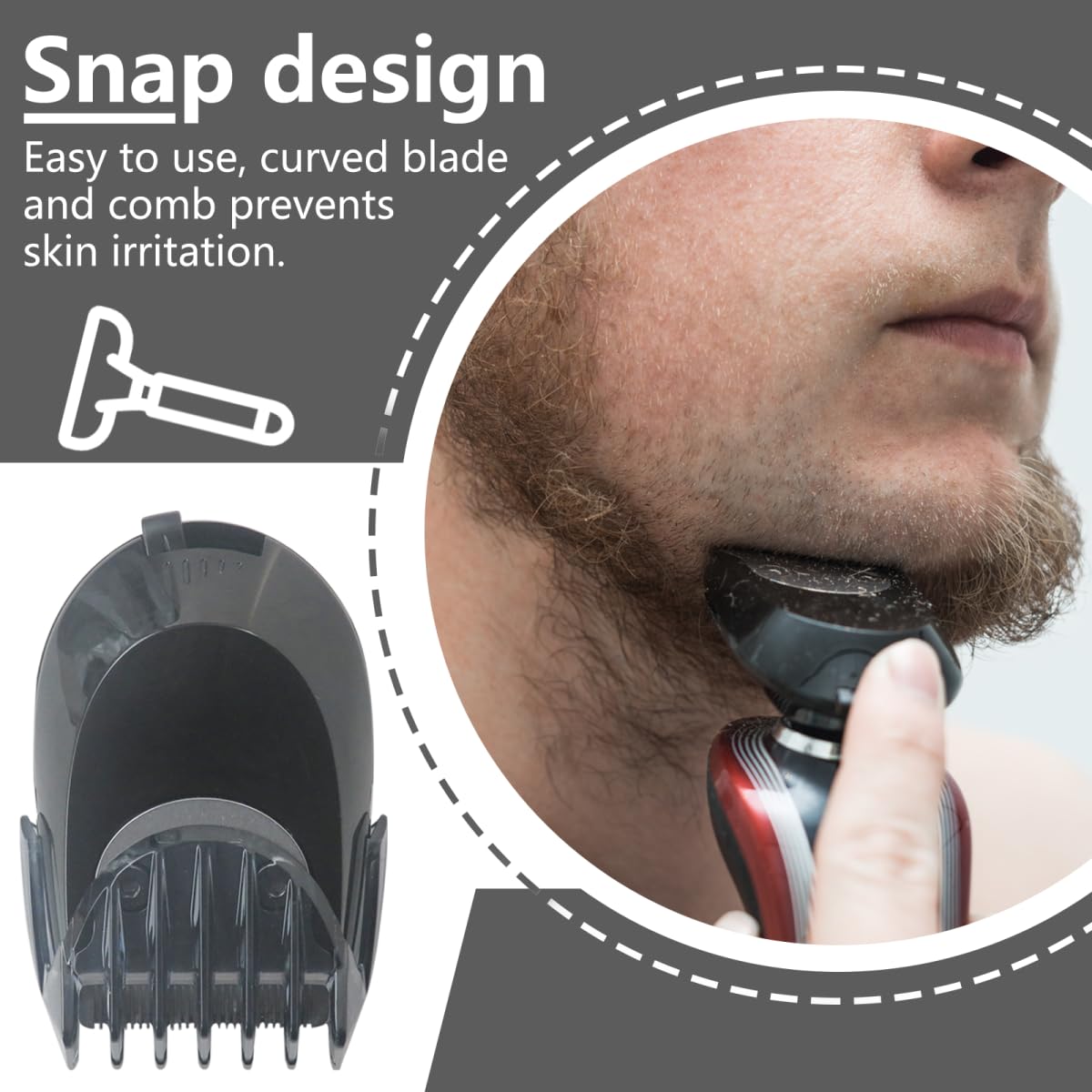 Upgraded RQ111 SmartClick Beard Shaver Replacement Head - Compatible with Philips Norelco SensoTouch 3D Arcitect Series 1250 1251 1252 1253 1254 1260 - Precision Trimming for Daily Grooming & Travel Use